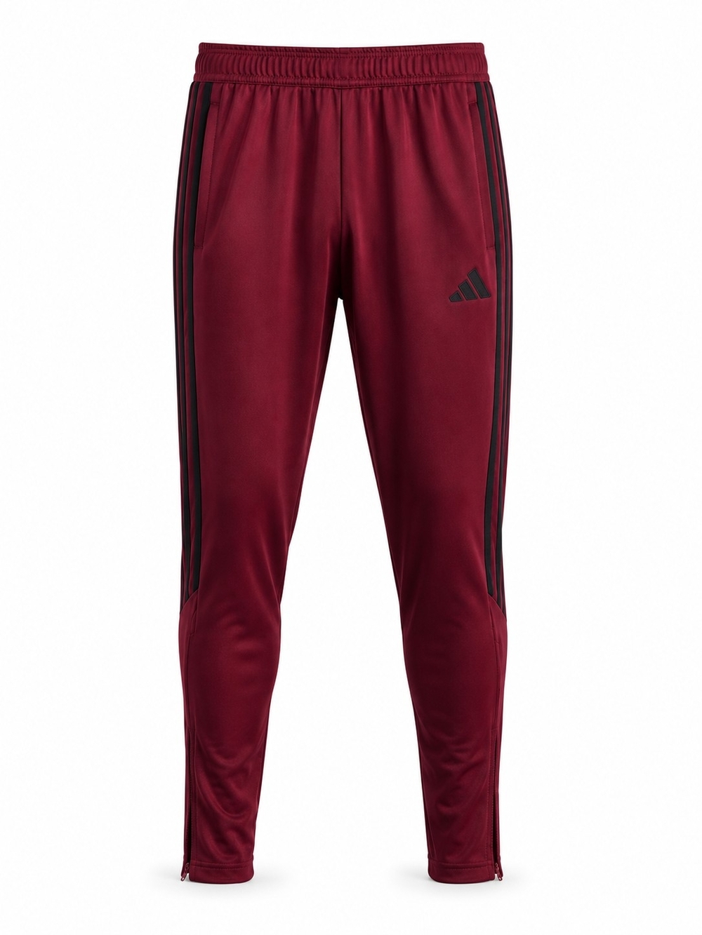 adidas Burgundy Track Pants with Black Stripes